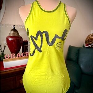 Zumba Fitness Neon Yellow Love Tank Top